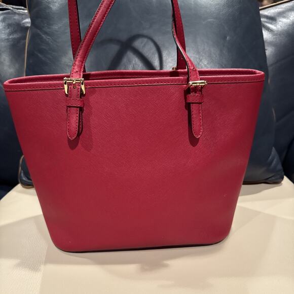 Michael Kors Red Saffiano Leather Shoulder Bag - Picture 2 of 14